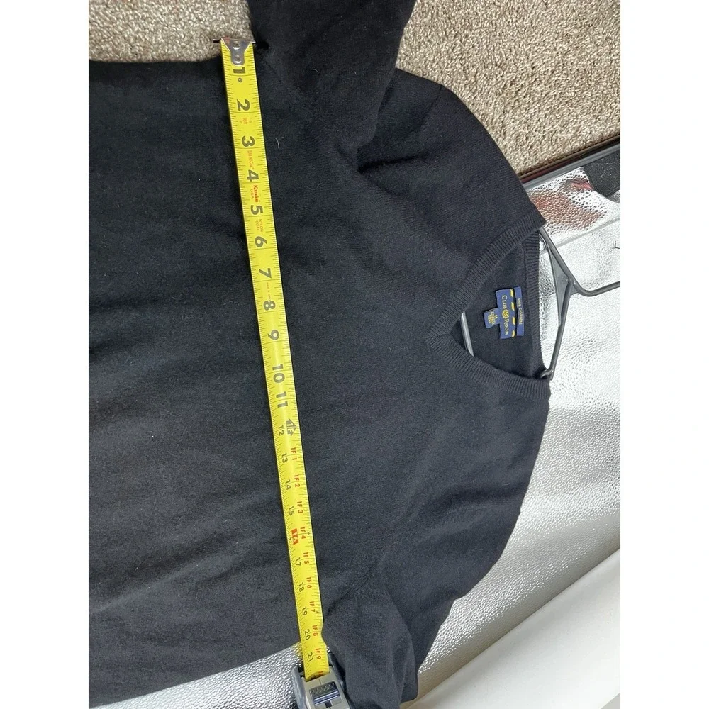 Club Room Medium M Estate Cashmere Sweater V Neck Black‎ Preppy Business